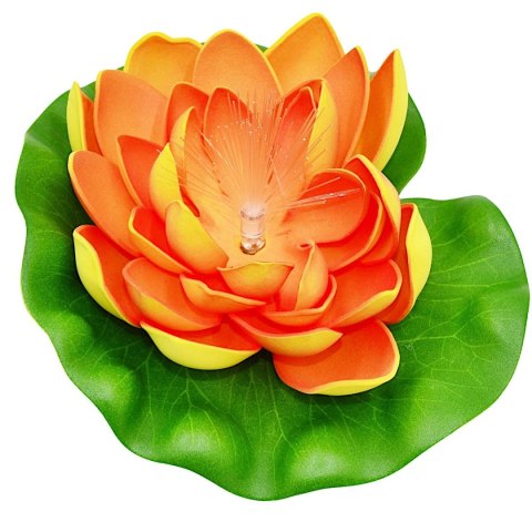 LAMPA SOLARNA LILIA WODNA 17CM POMARAŃCZOWA