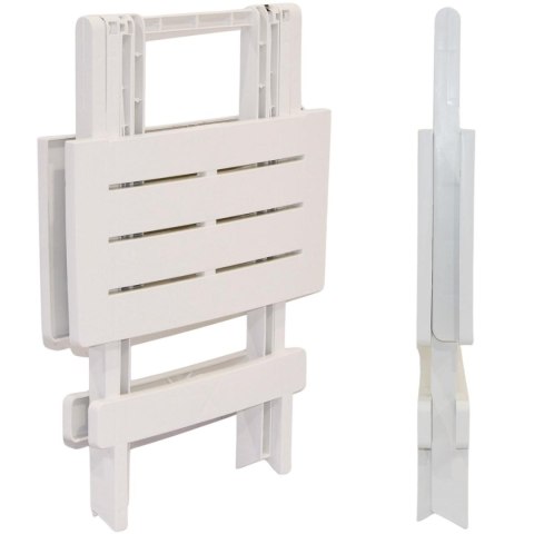 STÓŁ OGRODOWY SKŁADANY PLASTIKOWY 43x45x50CM BIAŁY