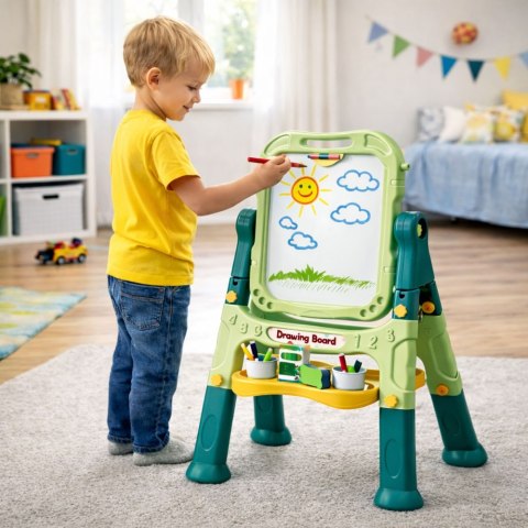 Tablica Dwustronna Magnetyczna Kredowa Suchościeralna Magnesy Kredy 48 el.