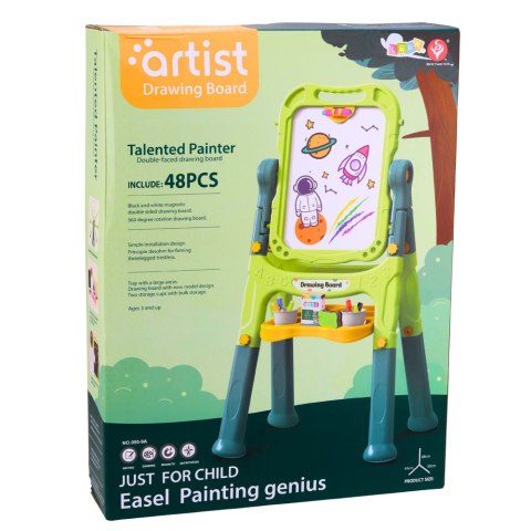 Tablica Dwustronna Magnetyczna Kredowa Suchościeralna Magnesy Kredy 48 el.