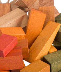 Drewniane Klocki w Worku - Kolorowe, XL 50 elementów