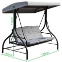 HUŚTAWKA OGRODOWA 3-OSOBOWA ROZŁADANE ŁÓŻKO NINA SZARA