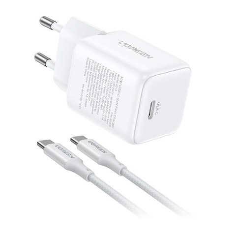 Ładowarka sieciowa Ugreen X513 30W GaN 1X USB-C (biała)