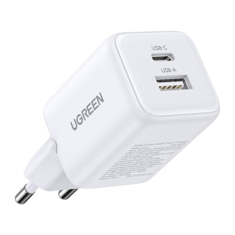Ładowarka sieciowa Ugreen X514 USB + USB-C, GaN, 20W (biała)