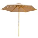 PARASOL OGRODOWY DREWNIANY 250CM SKŁADANY PIASKOWY