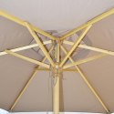 PARASOL OGRODOWY DREWNIANY 250CM SKŁADANY PIASKOWY