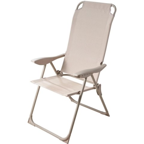 KRZESŁO FOTEL TURYSTYCZNY Z PODŁOKIETNIKAMI SKŁADANY BEŻOWY REDCLIFFS
