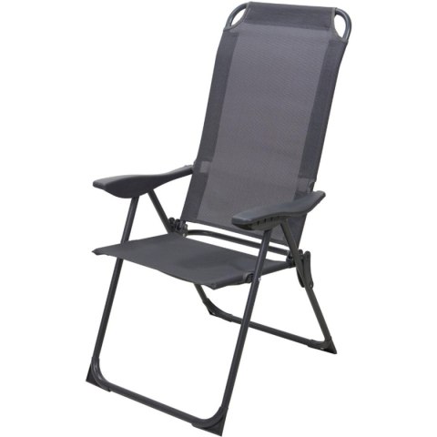 KRZESŁO FOTEL TURYSTYCZNY Z PODŁOKIETNIKAMI SKŁADANY GRAFIT REDCLIFFS