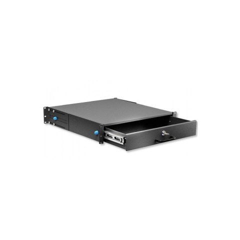 INTELLINET Szuflada do szaf Rack 19 2U z zamkiem, 465 mm, czarna I-CASE KEY-2BK