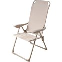 KRZESŁO FOTEL TURYSTYCZNY Z PODŁOKIETNIKAMI SKŁADANY BEŻOWY REDCLIFFS