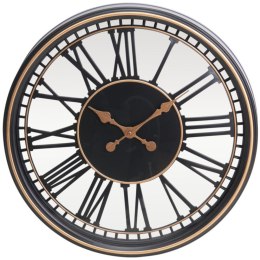 ZEGAR ŚCIENNY AŻUROWY CYFRY RZYMSKIE 48,5CM CZARNO ZŁOTY