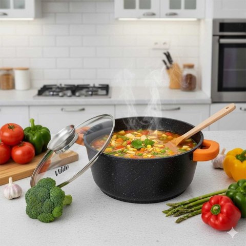 GARNEK GRANITOWY 4L 24cm Z POKRYWĄ Z AROMATYZEREM TERRUNA 199105