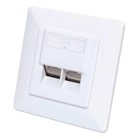 INTELLINET Gniazdo podtynkowe 2x RJ45 Cat6a STP białe 771917