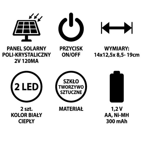 LAMPA SOLARNA KAMIEŃ 14X12.5X8.5/19CM