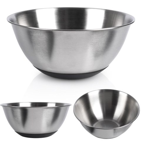 MISKA KUCHENNA METALOWA STALOWA ANTYPOŚLIZGOWA SREBRNA 15.5CM 700ML VILDE 259640