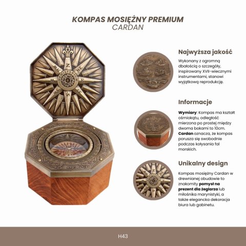 Kompas mosiężny Cardan - H43