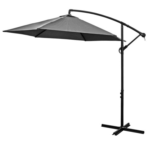 PARASOL OGRODOWY 300CM SKŁADANY NA WYSIĘGNIKU SZARY I ANTRACYT