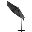 PARASOL OGRODOWY 300CM SKŁADANY NA WYSIĘGNIKU SZARY I ANTRACYT