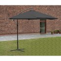 PARASOL OGRODOWY 300CM SKŁADANY NA WYSIĘGNIKU SZARY I ANTRACYT