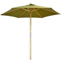 PARASOL OGRODOWY DREWNIANY 250CM SKŁADANY ZIELONY