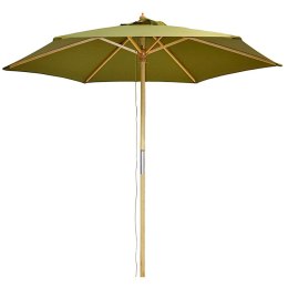 PARASOL OGRODOWY DREWNIANY 250CM SKŁADANY ZIELONY