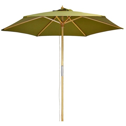 PARASOL OGRODOWY DREWNIANY 250CM SKŁADANY ZIELONY
