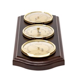 Stacja pogody Fischer - Barometr Higrometr Termometr - Mosiądz Drewno - 9176-22