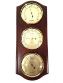 Stacja pogody Fischer - Barometr Higrometr Termometr - Mosiądz Drewno - 9176-22
