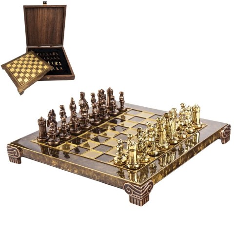 Ekskluzywne Szachy Metalowe Bizancjum 20x20 cm - S1CBRO