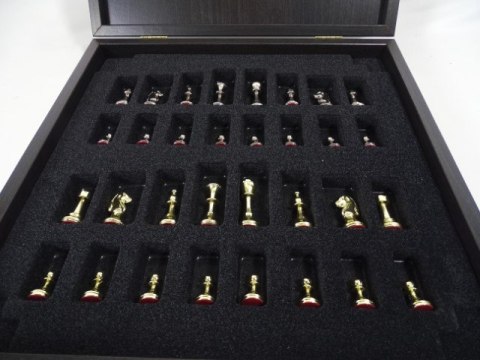 Ekskluzywne szachy mosięzne 28x28cm - Staunton - S32BLA