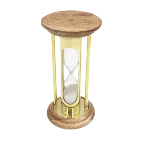 Klepsydra Mosiężna Drewniana 5 min Styl Retro - NC3031
