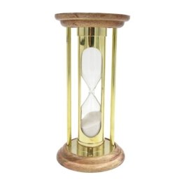 Klepsydra Mosiężna Drewniana 5 min Styl Retro - NC3031