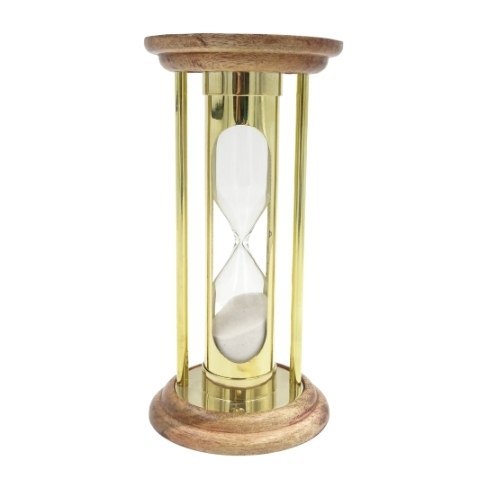 Klepsydra Mosiężna Drewniana 5 min Styl Retro - NC3031