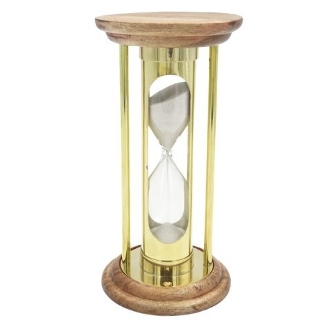 Klepsydra Mosiężna Drewniana 5 min Styl Retro - NC3031