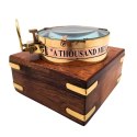 Kompas Mosiężny Map Reader w Pudełku Drewnianym Retro - NC1087