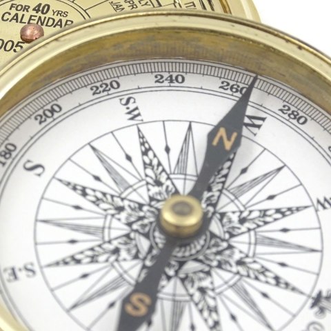 Kompas Mosiężny z 40-letnim kalendarzem - Prezent retro - NC1689
