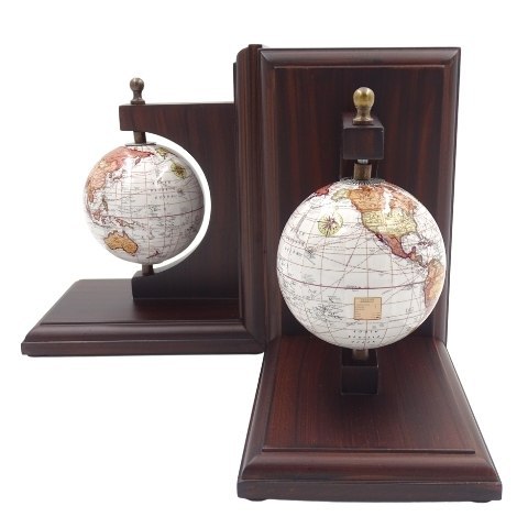 Bookend Podpórki do Książek Globusy - Prezent dla Podróżnika - NC2677C