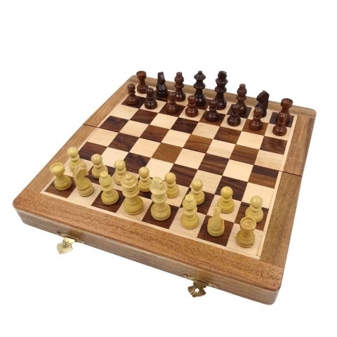 Szachy Drewniane Magnetyczne 30x30cm Składane - G614