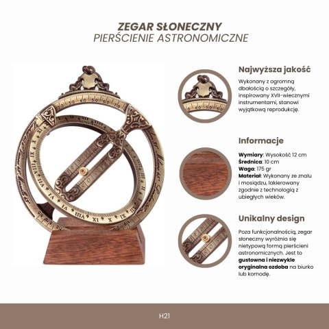 Zegar słoneczny - pierścienie astronomiczne H21
