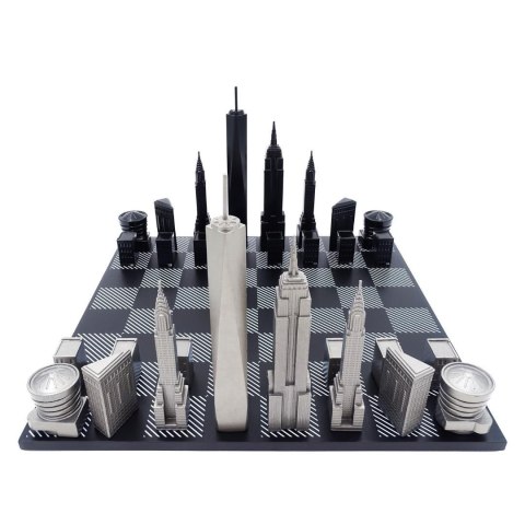 Designerskie Szachy Skyline New York ze stali nierdzewnej - NY