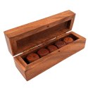 Drewniane Kości do gry w podłużnym pudełku drewnianym - DNU-006
