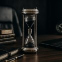 Duża Srebrna Klepsydra 10 min - Dekoracja Biurka - MX 3015