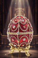 Ekskluzywna metalowa szkatułka z kryształkami - Jajo Fabergé - B0748-17 RD