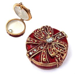 Ekskluzywne metalowe pudełeczko prezentowe z kryształkami - B0118-08