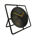 Elegancki Metalowy Zegar Okrągły 20 cm Czarno-Złoty - 4126