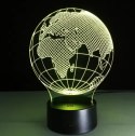 Lampka LED - Globus - 7 różnych kolorów - USB - P108