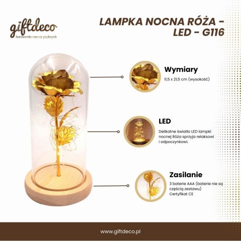 Lampka nocna Róża - LED - G116