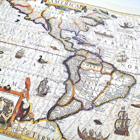 Mapa Ameryki 1628r. - J. Hondius Reprint - M1628