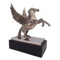 Pegaz - figurka dekoracyjna aluminiowa na podstawie stalowo-drewnianej - NI9935