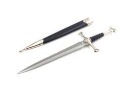 Stalowy sztylet rycerski - replika 35 cm z pochwą - SW-116